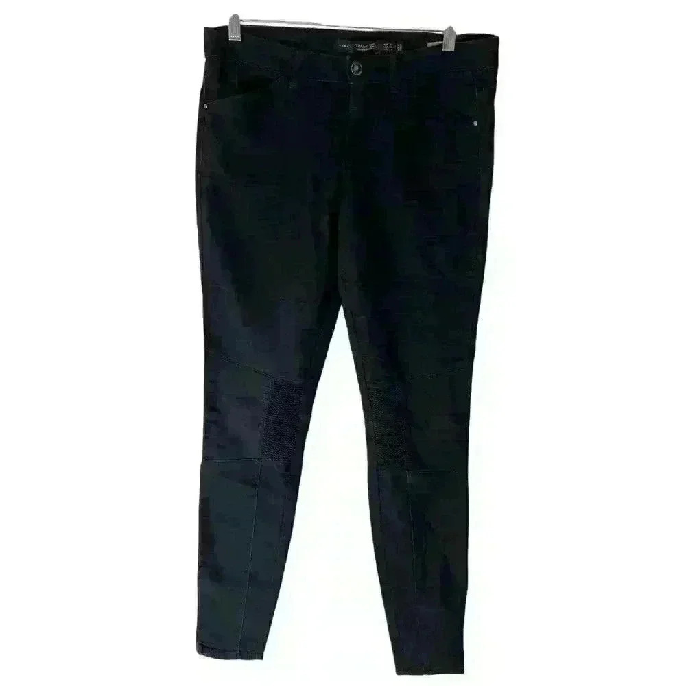 Zara Womens Solid Black Skinny Jeans Pants Mid Rise Size 6